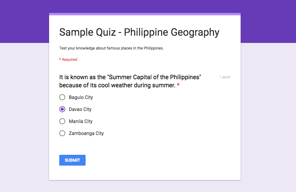 Google Forms Quiz. Image: francisjimtuscano.com