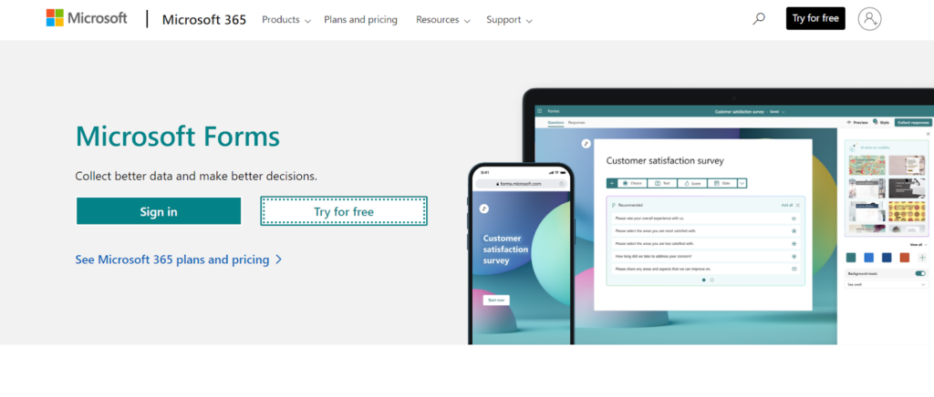 Top 8 Best Free Survey Maker Platforms - Microsoft Forms